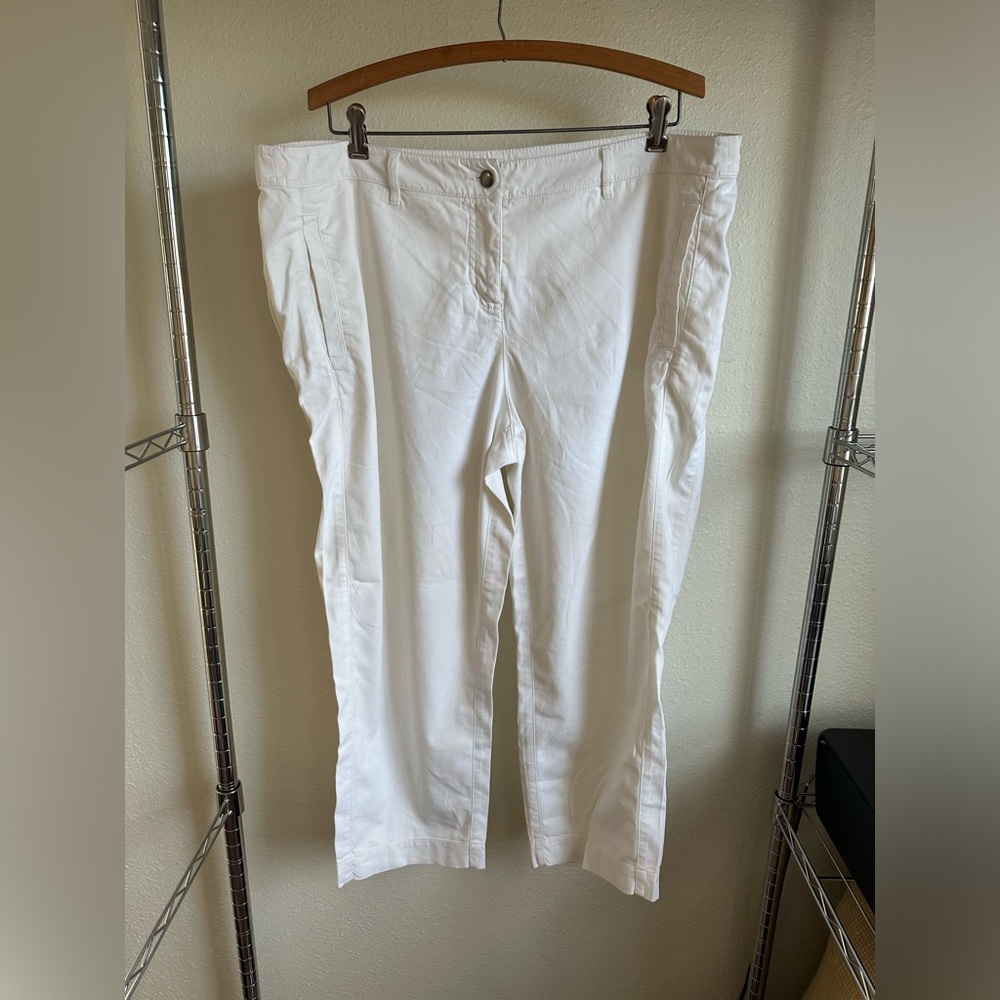 Eileen Fisher Organic Cotton White Pants